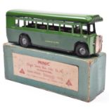 Tri-ang Minic tinplate clockwork Single Deck Bus No.52M. In two tone green 'Green Line' livery, with