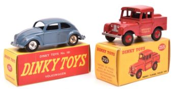 2 Dinky Toys. Volkswagen (181). In RAF blue with spun wheels. Together with a Mersey Tunnel Police