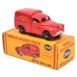 A Dublo Dinky Royal Mail Van (068). A Morris 1000 van in red livery with black knobbly plastic