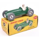 A scarce late issue Dinky Toys Cooper-Bristol Racing Car (233). An example in dark green, RN6,