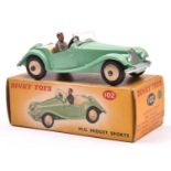 Dinky Toys M.G. Midget Sports (102). A scarce 'Touring' example in light green with cream interior