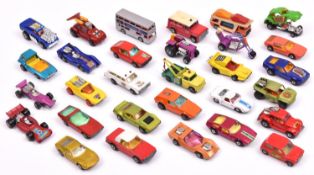 30 loose Matchbox Superfast etc including Lamborghini Miura, Mercedes-Benz SL, Maserati Bora, Pi-