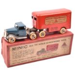 A rare Tri-ang Minic tinplate clockwork Articulated Pantechnicon No.30M. A 1930's example with mid