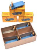 A Dinky Toys Trade Pack 6 Electric Truck 14A. Containing 5 examples, 4 in mid blue and 1 in grey,