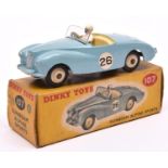 Dinky Toys Sunbeam Alpine Sports. 107. Pale blue body with cream interior and wheels. RN 26. White