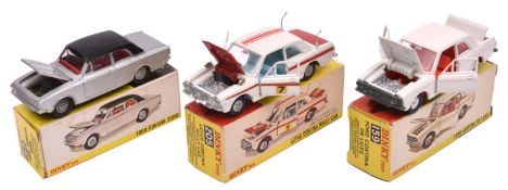 3 Dinky Toys Fords. Ford Cortina De Luxe (159). In white with red interior. Plus a Ford Corsair