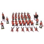 Britains British Army Infantry Square. Comprising 3 Officers standing with binoculars, 2 mounted,