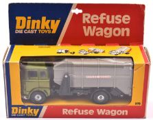 Dinky Toys Refuse Wagon (978). A Bedford TK in dark metallic green with white cab interior, black