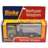 Dinky Toys Refuse Wagon (978). A Bedford TK in dark metallic green with white cab interior, black