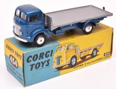 Corgi Toys Commer (5 Ton) Platform Lorry (454). An example in metallic blue with silver loadbed,