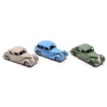 3 Dinky Toys. A Triumph 1800 Saloon (151). An example in mid blue with mid blue wheels and black