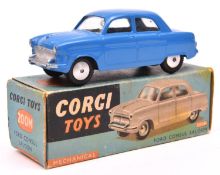 An scarce early Corgi Toys Mechanical Ford Consul Saloon (200M). An example in mid blue with