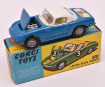 A rare Corgi Toys Lotus Elan S.2 (319). One of very few known to exist, in mid blue with white