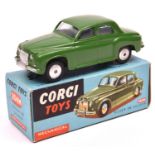 Corgi Toys Mechanical Rover 90 Saloon (204M). An example in dark green with smooth spun wheels and