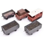 5x O Gauge finescale kit built freight wagons. Well constructed and detailed wagons including; a NER