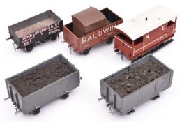 5x O Gauge finescale kit built freight wagons. Well constructed and detailed wagons including; a NER