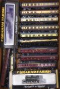 A quantity of Graham Farish, Trix etc N gauge railway. 2 locos- BR 2-6-2 tank, RN 5153 in lined