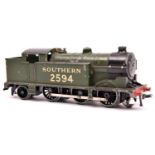 A Hornby Dublo pre-war 3-rail Southern Class N2 0-6-2T locomotive (EDL7). 2594, in Olive Green