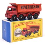 Matchbox Series No.17 Foden 8-Wheel Tipper. In red and orange 'HOVERINGHAM' livery, no window