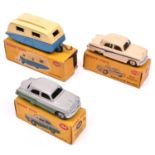 3 Dinky Toys. Vauxhall Cresta Saloon (164). In light grey and green with light grey wheels. Plus a
