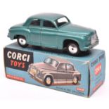 Corgi Toys Mechanical Rover 90 Saloon (204M). An example in metallic green with smooth spun wheels