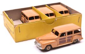 A scarce Dinky Toys Trade Pack of 4 Estate Car 27F. Containing 4 Plymouth Estates all in light brown