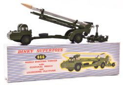 Dinky Supertoys Missile Erecting Vehicle with Corporal Missile and Launching Platform (666). Both in