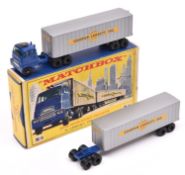 Matchbox Major Pack Inter State Double Freighter (M-9). Comprising Tractor Unit in dark blue