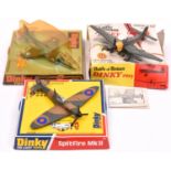 3 Dinky Toys Aircraft. Junkers Ju 87B Stuka (721). In dark green with yellow engine nacelle.