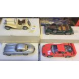 4 Franklin Mint vehicles. 189 Ferrari F40. In red. 1954 Mercedes-Benz 300SL. In silver. 1938 Alvis