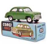 Corgi Toys Mechanical Morris Cowley Saloon (202M). An example in dark green with smooth spun