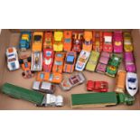 30 loose Matchbox Superfast etc including etc, 2 articulated trucks- Peterbilt Interstate trucking