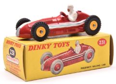 A rare Dinky Toys Maserati Racing Car (231). In bright red with white flash, RN9, example with