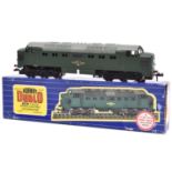 A Hornby Dublo 3-rail BR Diesel-electric Co-Co locomotive (3232). In dark green livery with grey