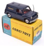 Corgi Toys Pre-Production BOAC Mini Van. Based on the POLICE Mini Van and finished in dark blue with