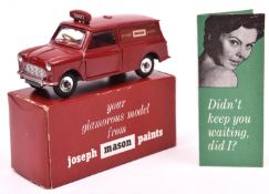 A rare Dinky Toys Mini Van - Joseph Mason Paints (274). A special promotional model in maroon with
