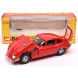 Corgi Toys Whizzwheels 4.2 Jaguar 'E' Type 2+2(374). A harder to find example in bright red with