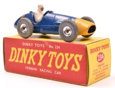 Dinky Toys Ferrari Racing Car (234). A rare very late example in dark blue with yellow nose,RN5,