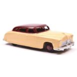 Dinky Toys Hudson (Commodore) Sedan (139b). In cream with maroon roof and wheels with black tyres.