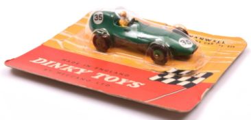 A rare Dinky Toys Vanwall Racing Car (210). In dark green, RN35, with mid green wheels and black