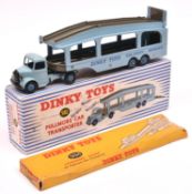 A rare Dinky Toys Bedford Pullmore Car Transporter (582). An example in light blue with mid blue