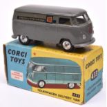 A rare Corgi Toys Dutch Promotional Volkswagen Delivery Van (433). In dark grey 'Vroom &