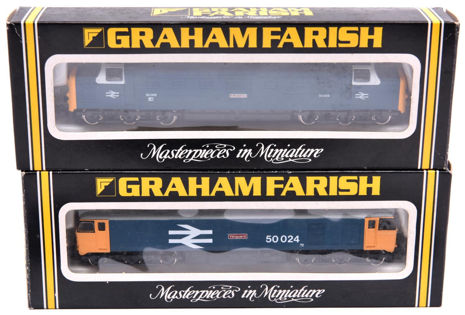 2 Graham Farish N Gauge BR diesel locomotives. A Class 55 diesel Co-Co RN 55 009 'Alycidon'. Plus