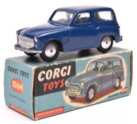 Corgi Toys Mechanical Hillman Husky (206M). An example in dark blue with smooth spun wheels and