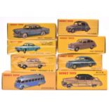 8 Atlas French Dinky Toys. Including a Ford Vedette 49 (24Q). 203 Peugeot (24R). 2CV Citroen (