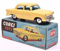 Corgi Toys Mechanical Standard Vanguard III Saloon (207M). An example in yellow with smooth spun