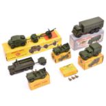 A quantity of Dinky Military. 25-Pounder Field Gun Set (697). Comprising Field Artillery Tractor,