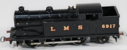 A Hornby Dublo pre-war 3-rail LMS Class N2 0-6-2T locomotive (EDL7) 6917, in gloss black livery with