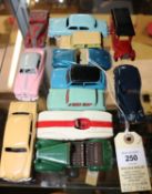 12 Dinky Toys most for restoration. Including 9 over painted examples, Mini Clubman, Ford Anglia,