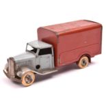 Tri-ang Minic Tinplate Clockwork normal control Delivery Van 21M. A 1930's example with grey cab,